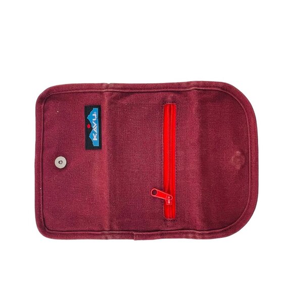 Kavu Maroon Wallet With Multiple Compartments & Snap Closure Canvas - Picture 3 of 5